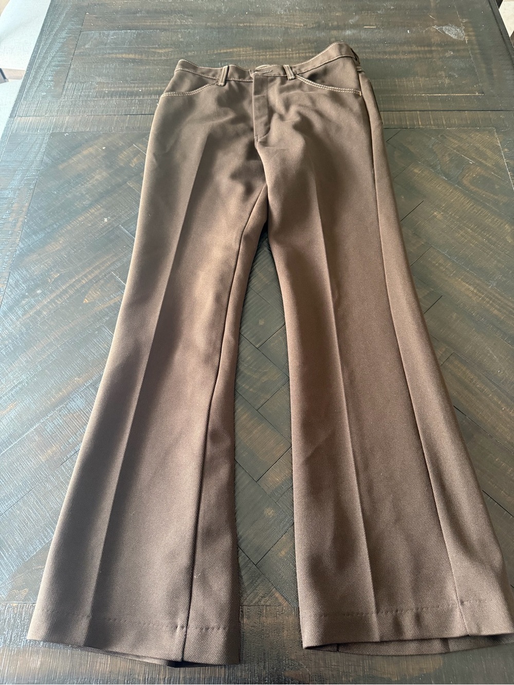 Vintage Farah Men's Bootcut Jeans in Dark Brown